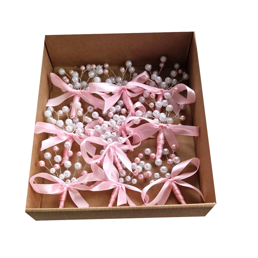 MCF wedding certificate personalized badge pink pearls rosette
