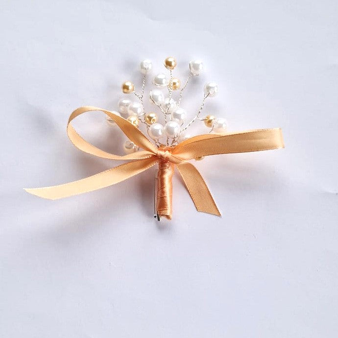 MCF wedding certificate personalized badge pink pearls rosette