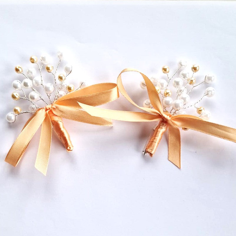 MCF wedding certificate personalized badge pink pearls rosette