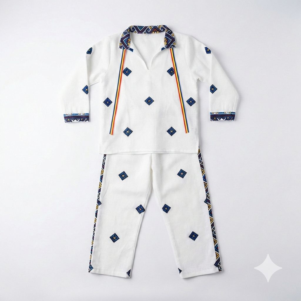 Costum copii cu imprimeu traditional