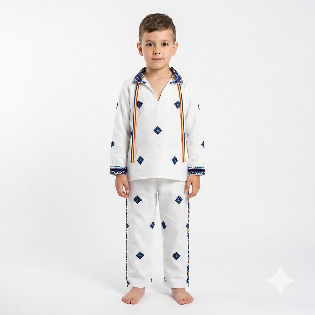 Costum copii cu imprimeu traditional