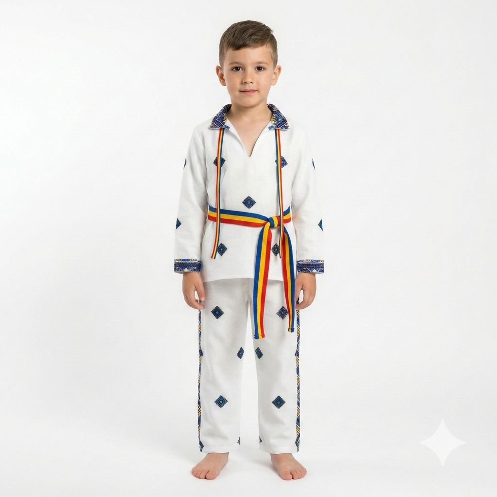 Costum copii cu imprimeu traditional