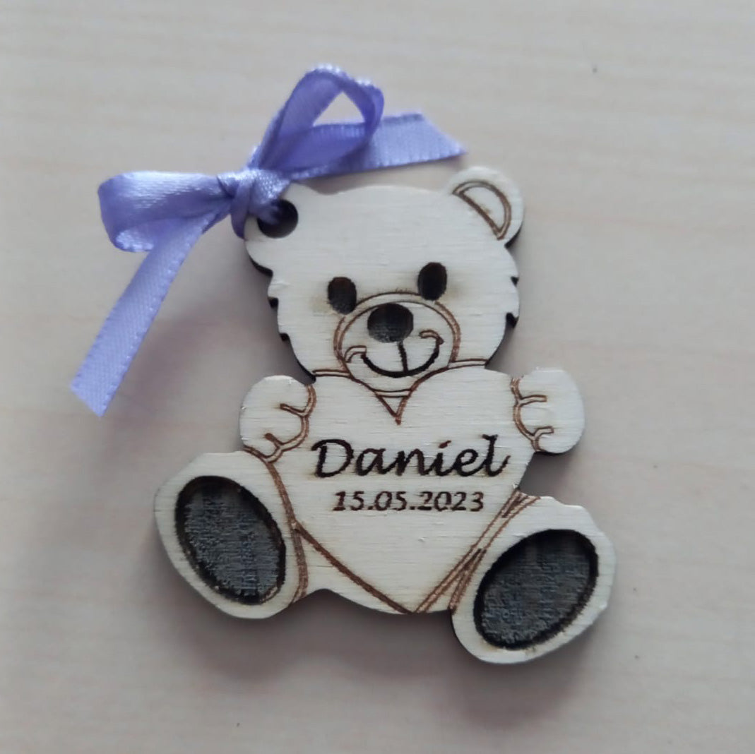 Marturie Botez MCF Ursulet gravat, personalizat