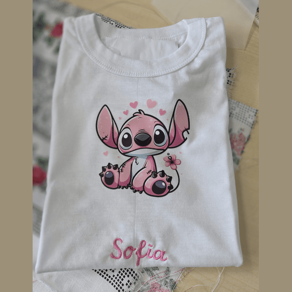 Set tricou și fustă fete Stitch cu tull