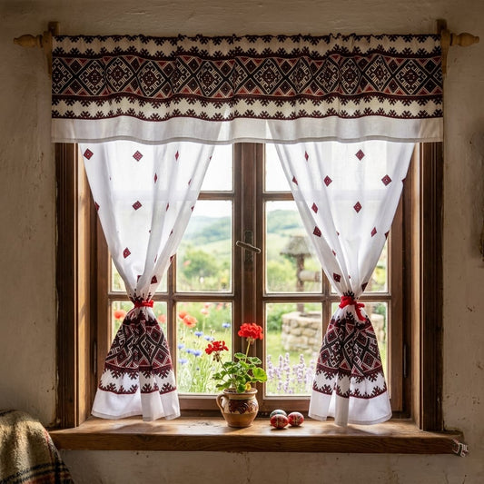 Kitchen curtain Banat 100% cotton MCF