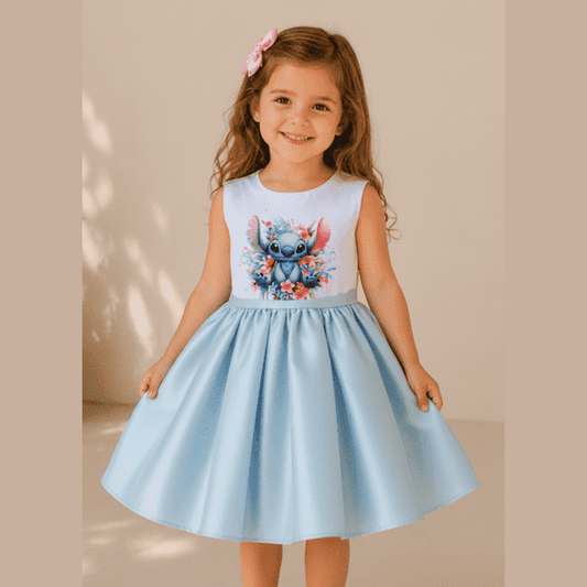 Rochie Stitch albastru deschis 3
