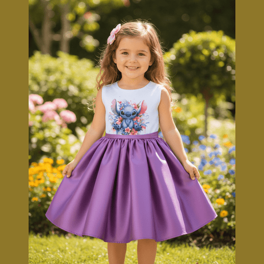 Rochie Stitch Mov - Grădină fustă scurtă