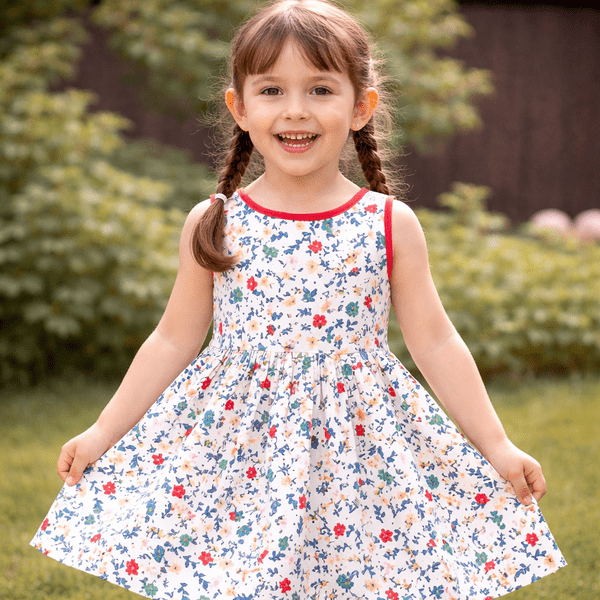 Rochie fete MCF multicolora de vara MCF din bumbac personalizată cu nume