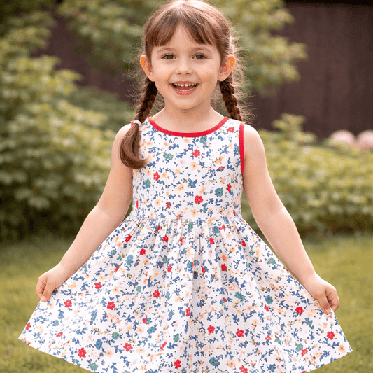 Rochie fete MCF multicolora de vara MCF din bumbac personalizată cu nume