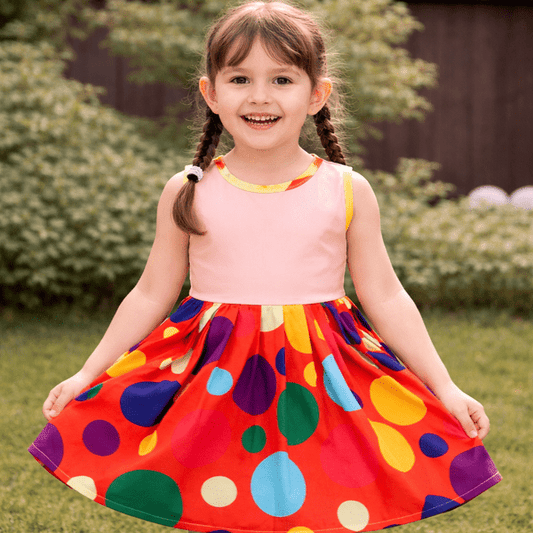 Rochie fete MCF de vară bumbac - personalizată cu nume