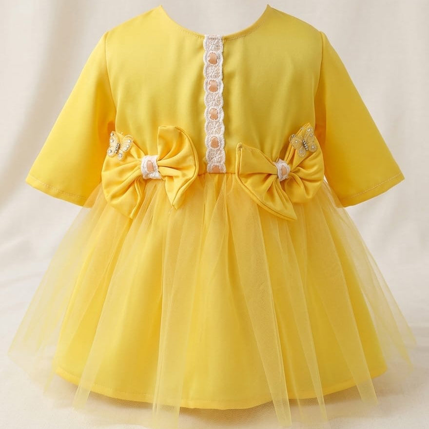 Rochiță Elegantă Fetite cu Tull și Fundițe, Model Prințesă - Diverse Culori