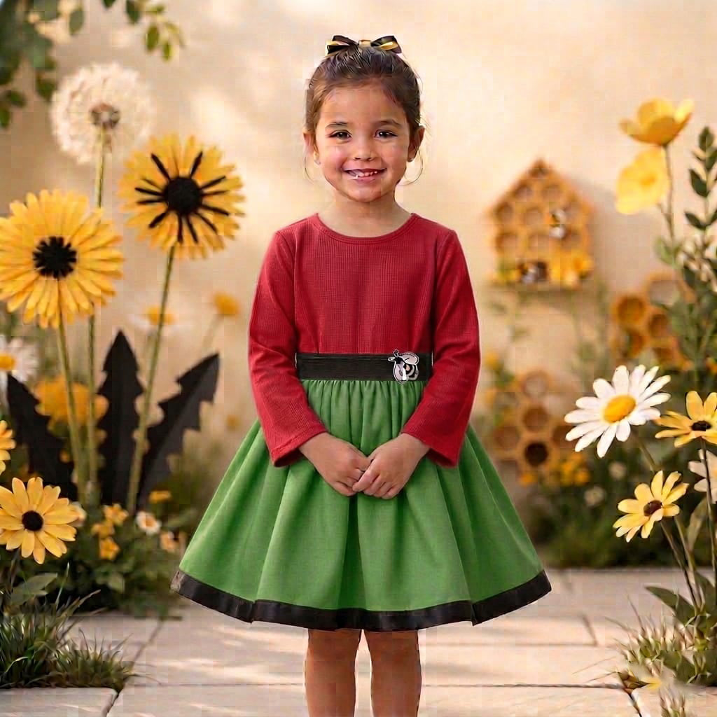 Rochiță Fetițe din Milaneză Elastică, Model "Bondar" cu Talie Elastică – Diverse Culori