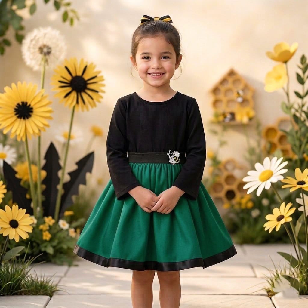 Rochiță Fetițe din Milaneză Elastică, Model "Bondar" cu Talie Elastică – Diverse Culori