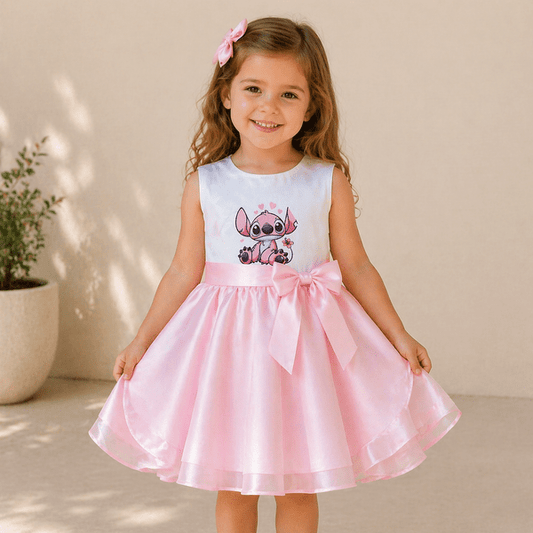Rochie fete MCF Printesa roz Stitch