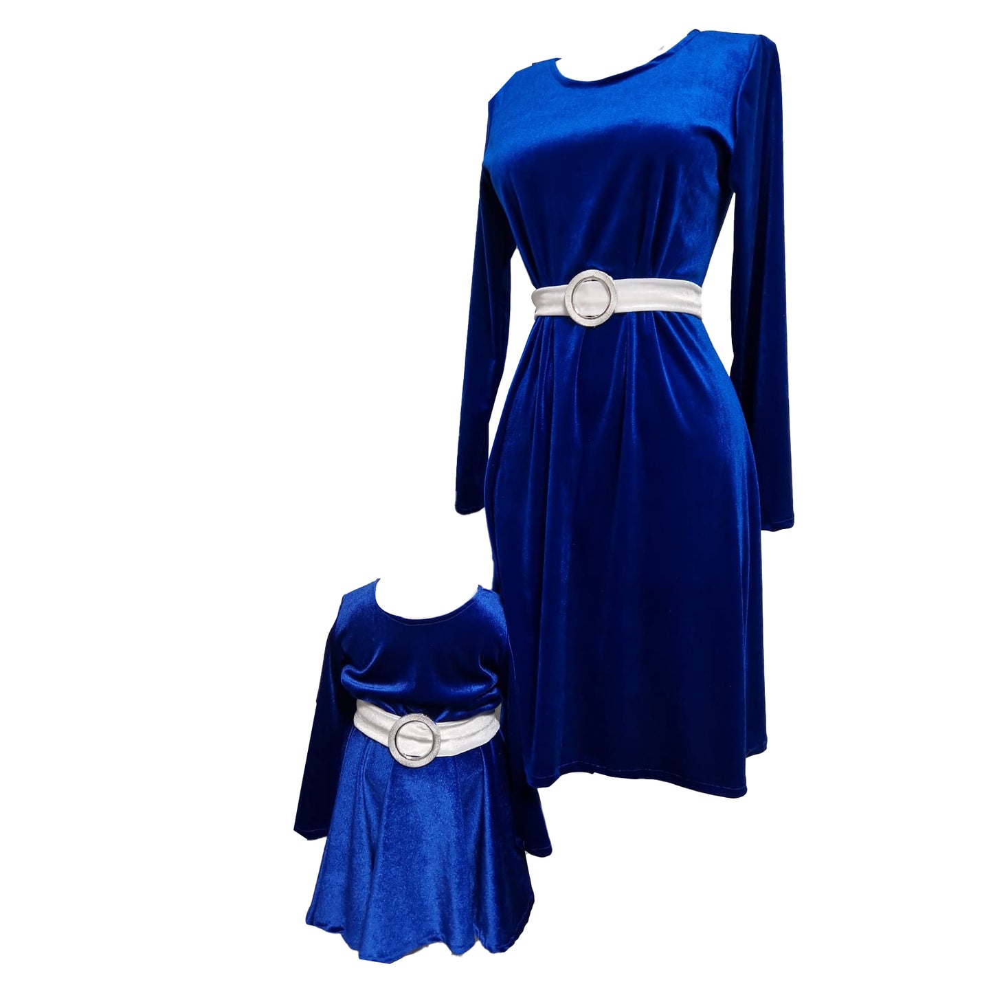 Set mama fiica din catifea albastru