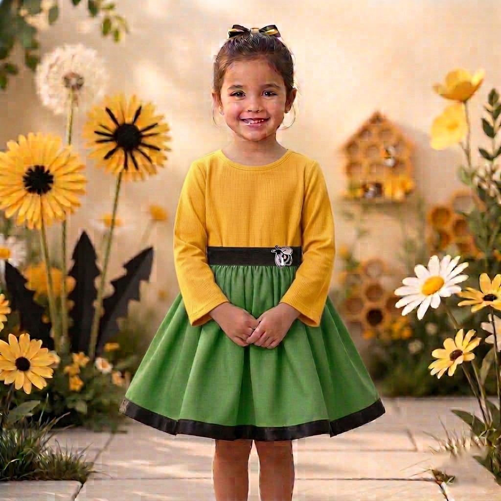 Rochiță Fetițe din Milaneză Elastică, Model "Bondar" cu Talie Elastică – Diverse Culori