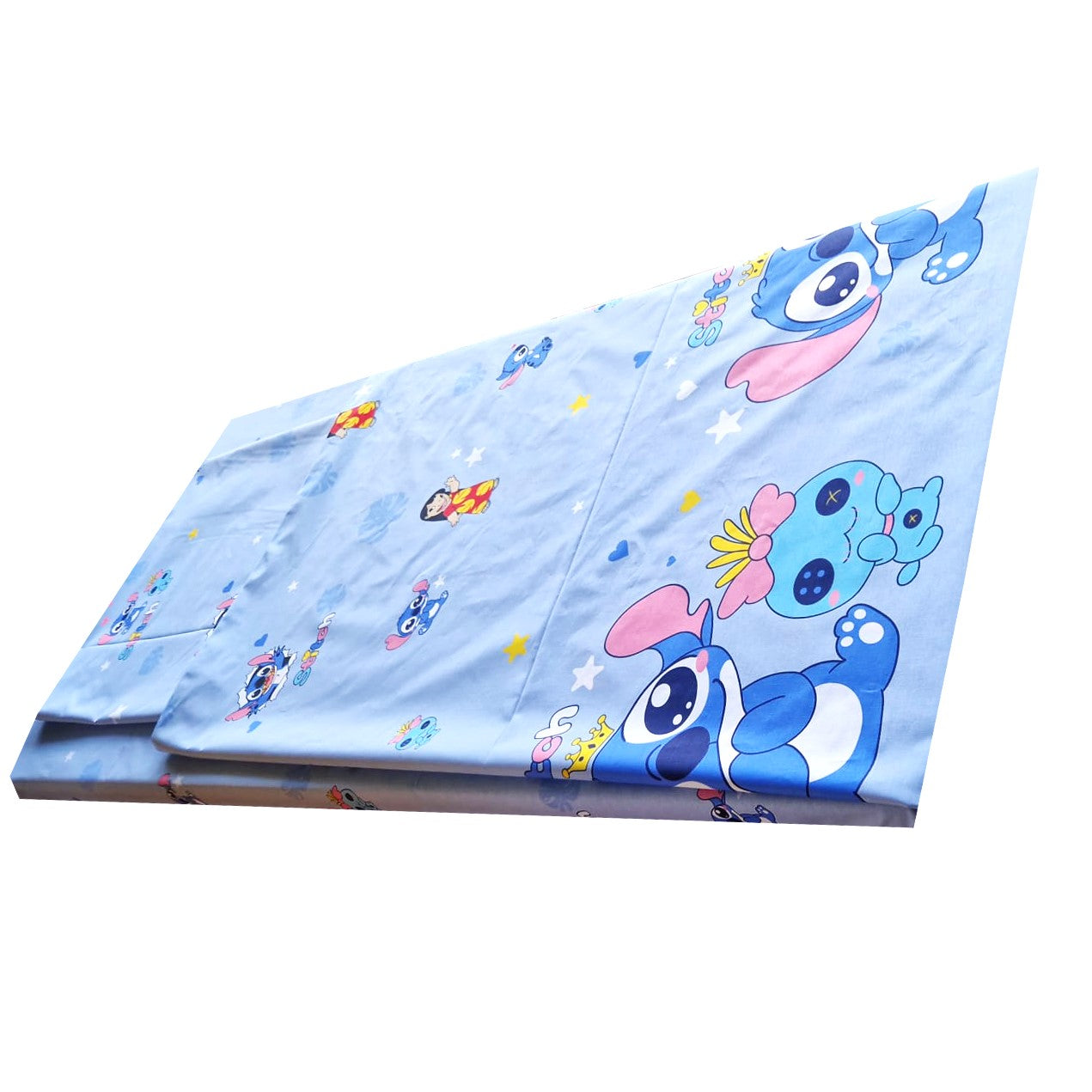 3-piece bed linen Stitch 90x200cm blue