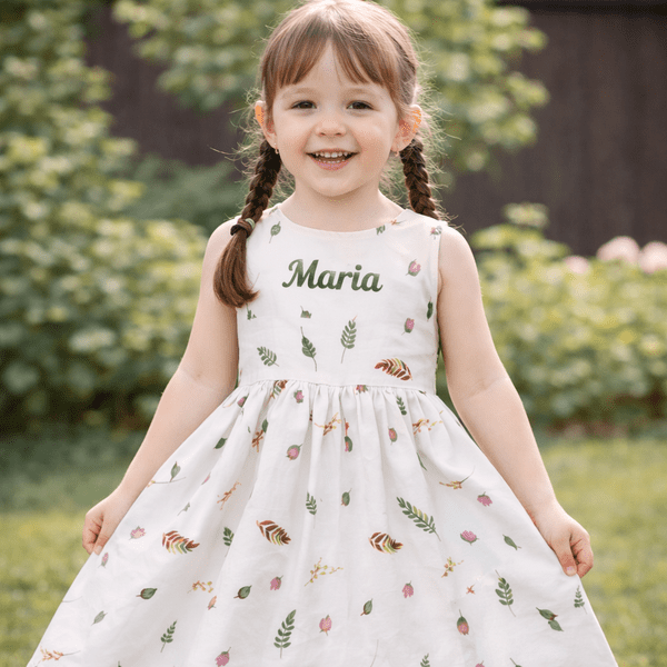 Rochie fete MCF sweet bumbac, personalizată cu nume