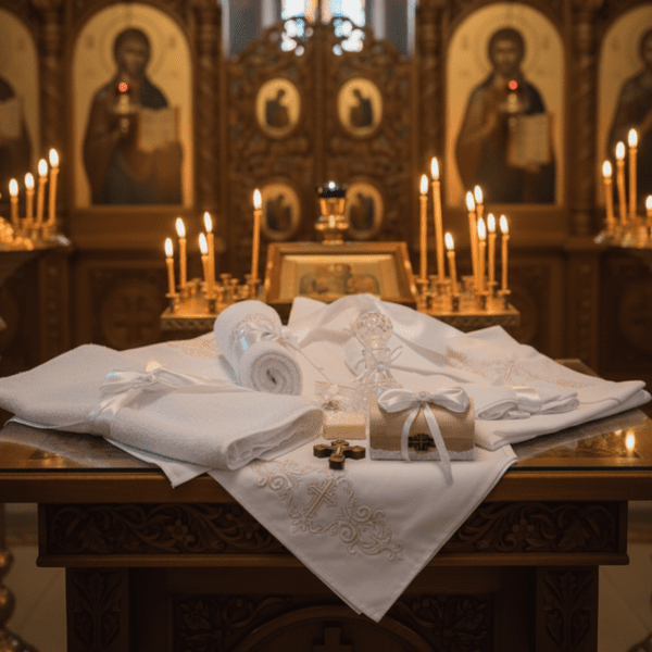 Trusou botez Alb - altar
