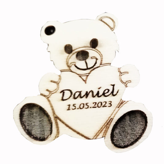 Marturie Botez MCF Ursulet gravat, personalizat