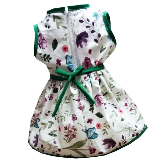Rochie fete MCF fluturi si flori bumbac multicolor